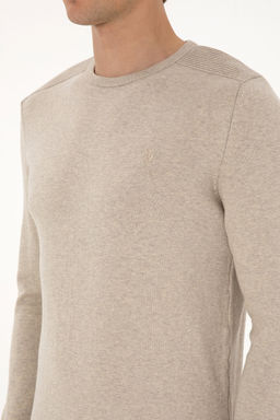 Erkek Slim Fit Bisiklet Yaka TaЕ Melanj Basic Kazak - U.s. polo assn фото 7