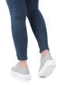 05-PDF88-2 GRAY Кроссовки женские (натуральная кожа)