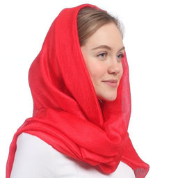 Шелковый палантин 180 х 85, цвет красный