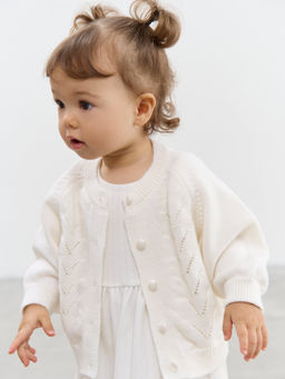 Кардиган Снежинка из смесовой шерсти 0+