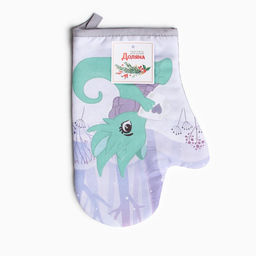 Варежка-прихватка Доляна Чаепитие в лесу 20х28 см, 35% хл, 65% пэ, ватин 250 г/м2  фото 4