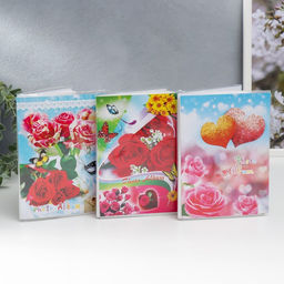 Цена за 12 шт. Фотоальбом на 36 фото 10×15 см «Букет цветов», 16×12 см, МИКС