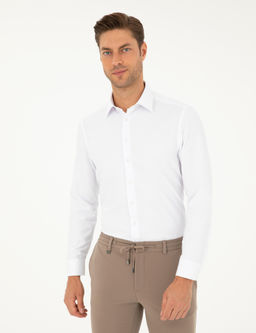 Beyaz Slim Fit Arm_rl_ Uzun Kollu G_mlek