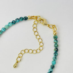 Браслет из Хризоколлы и Скополита "Кошачий глаз" 16,5 см +