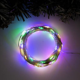 Гирлянда Нить 10 м роса, IP20, серебристая нить, 100 LED, свечение мульти, 12 В