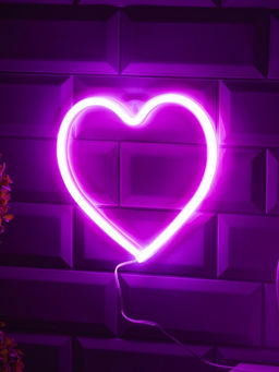 Неоновая вывеска Сердце 20?20 см, батарейки ААх3 (не в комплекте), USB, свечение розовое - Luazon lighting фото 2