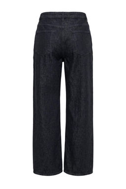 Wardrobe Essentials Siyah %100 Pamuk Y_ksek Bel Straight Boru Pa_a Jeans TWOAW27JE00093 - Trendyolmilla фото 2