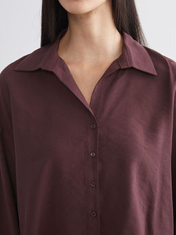 Oversize Modal Kar???ml? Kad?n G?mlek
