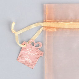 Цена за 10 шт. Мешочек подарочный органза оранжевый «Для тебя», с шильдиком, 10 х 12 см +/- 1.5 см