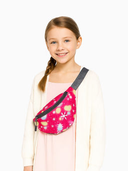 Сумка поясная «Космос» детская, на молнии, малиновая