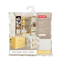 Короба стеллажные, без крышки, 31*31*15 см, набор 4 шт., жёлт., ЛЮБИМЧИКИ, шт - Valiant фото 7