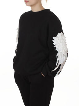 3416/3417 BLACK Костюм спортивный утепленный женский (95% хлопок, 5% эластан)