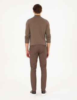 Kahverengi Slim Fit Kanvas Pantolon