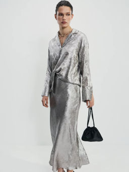 Юбка макси из блестящей ткани / Zarina