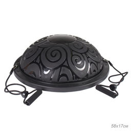 Полусфера балансировочная BOSU 58см Woohooo Curls эспандер, насос/ чёрный/ B58Cu-B/ уп5