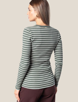 D49.984 Футболка женская оливковый-белый