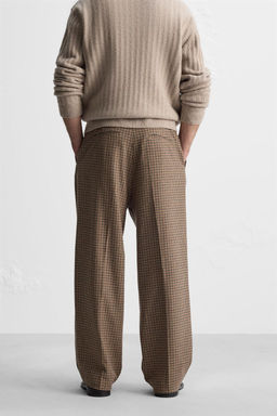 CHECK TROUSERS WITH PLEATS - Zara фото 3