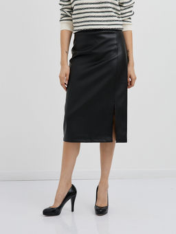 черная юбка-карандаш длины миди с разрезом - Glenfield фото 8