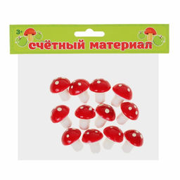 Счётный материал «Грибочки», набор 12 шт., размер 1 шт. — 2.5 см