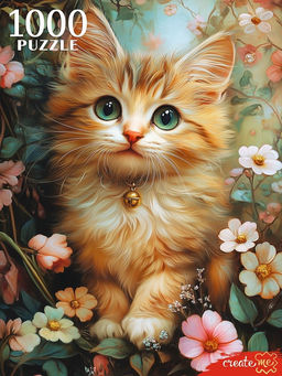 Puzzle 1000 элементов "Котенок в цветах" (П1000-8275)