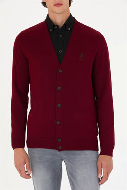 U. S. Polo Assn Мужской бордовый базовый трикотажный кардиган - U.s. polo assn фото 13