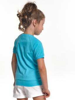 Футболка с принтом для девочки UD 0735 голубой - Mini maxi фото 2