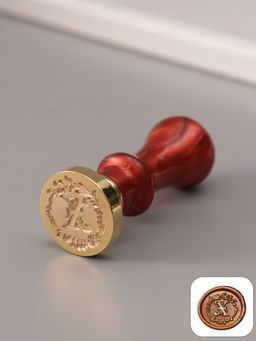 Печать для сургуча с пластиковой ручкой «Венок с буквой X», 2.5×2.5×6.3 см