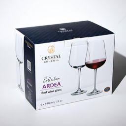 Бокалы для вина Ardea, 540 мл, набор 6 шт., стекло, прозрачные
