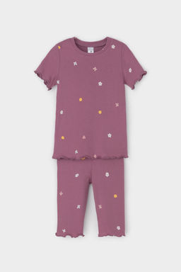 К 1632/темная орхидея,полянка пижама для дев