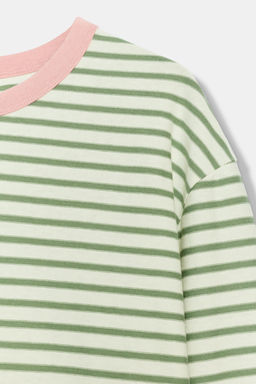 CAMISETA RAYAS MANGA LARGA / Raya verde - Zara фото 8