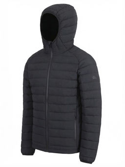Куртка мужская стёганая с капюшоном с графеновой подкладкой черного цвета 9623_1Ch