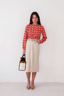 Блуза прямого силуэта с вырезом лодочка - Martichelli фото 2