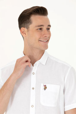 Мужская белая рубашка с коротким рукавом - U.s. polo assn фото 9