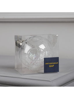 Ёлочный шар Ледяной узор, 10 см, 1 LED, от батареек, свечение RGB - Luazon lighting фото 12