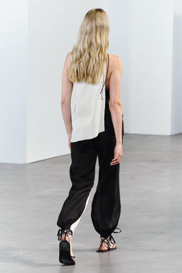 CONTRAST LINEN TROUSERS - Zara фото 3