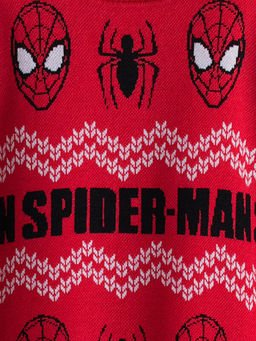 Bisiklet Yaka Spiderman Desenli Uzun Kollu Erkek ?ocuk Triko Kazak - Waikiki фото 3