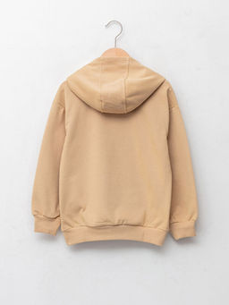 Kap??onlu Bask?l? Uzun Kollu K?z ?ocuk Sweatshirt - Waikiki фото 2