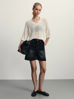 Джинсовые шорты А-силуэта / Zarina  фото 2