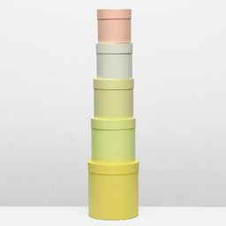 Набор круглых подарочных коробок 5 в 1 UPAK LAND, Солнечный, 23×23×25 - 15×15×15 см