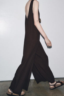 ZW COLLECTION LINEN BLEND LONG JUMPSUIT - Zara фото 3