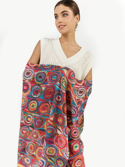 Большой, мягкий, тонкий и очень нежный двусторонний палантин с рисунком. - Tantino фото 5