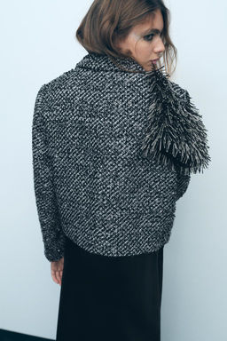 SEQUIN TEXTURED JACKET - Zara фото 4