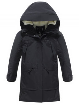 Парка зимняя женская с капюшоном черного цвета 9538-1Ch - Valianly фото 2