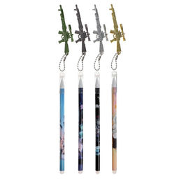 Цена за 12 шт. Ручка - прикол гелевая Ружье, МИКС (штрихкод на штуке)