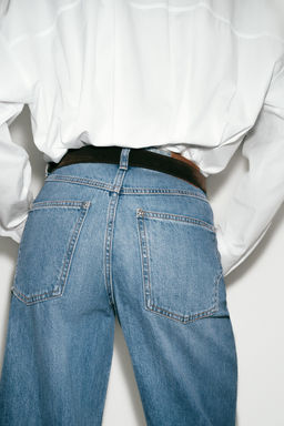 Z.08 BELTED WIDE-LEG CROPPED JEANS - Zara фото 32