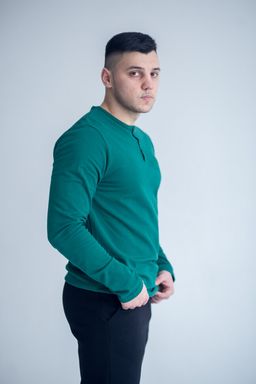 100% ХЛОПОК ПИКЕ Лонгслив мужской - Knitka wear фото 3