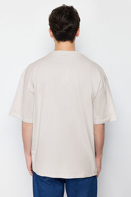 Ta_ Oversize %100 Pamuklu Bisiklet Yaka Minimal Yaz_ Bask_l_ Tok Kuma_ T-shirt TMNSS23TS00084 - Trendyolmilla фото 2