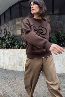 EMBOSSED BOW SWEATSHIRT - Zara фото 8