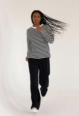 Лонгслив-тельняшка футер 2х нитка ПЕНЬЕ - Knitka wear фото 8