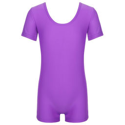 Купальник гимнастический Grace Dance, с шортами, с коротким рукавом, р. 36, цвет фиолетовый  фото 9